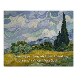 Van Gogh Tarweveld met cipressen Art Quote Perfect Poster