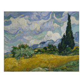 Van Gogh Tarweveld met Cipressen Bekende Kunst Perfect Poster