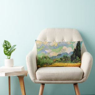 Van Gogh Tarweveld met cipressen bij Haute Galline Kussen