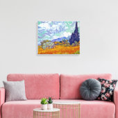 Van Gogh - Tarweveld met cipressen Canvas Afdruk (Insitu (Woonkamer))