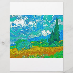 Van Gogh Tarweveld met cipressen Flyer