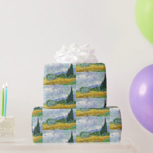 Van Gogh Tarweveld met cipressen Kunst Cadeaupapier