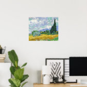 Van Gogh Tarweveld met cipressen Kunst Poster (Thuiskantoor)