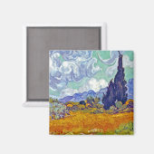 Van Gogh - Tarweveld met cipressen Magneet (Voorkant / Achterkant)