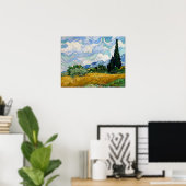 Van Gogh - Tarweveld met cipressen Poster (Thuiskantoor)