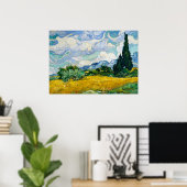 Van Gogh Tarweveld met cipressen Poster (Thuiskantoor)