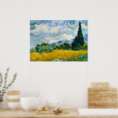 Van Gogh Tarweveld met cipressen Poster (Keuken)