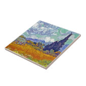Van Gogh - Tarweveld met cipressen Tegeltje (Zijkant)