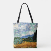 Van Gogh - Tarweveld met cipressen Tote Bag (Achterkant)