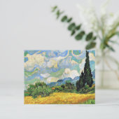 Van Gogh - Tarweveld met Cypresse Briefkaart (Staand voorkant)