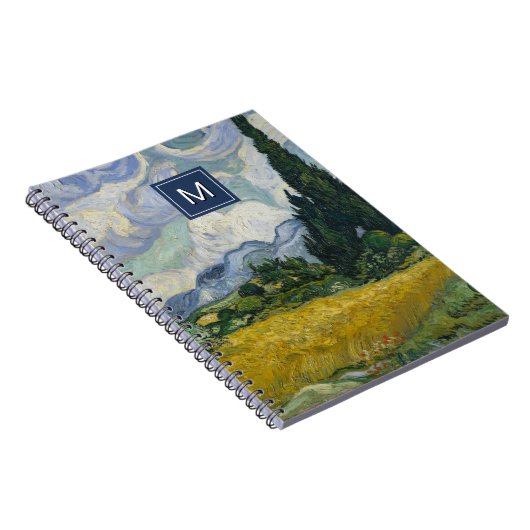 Van Gogh Tarweveld met Cypressen Art Monogram Notitieboek (Rechterzijde)
