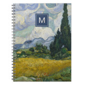 Van Gogh Tarweveld met Cypressen Art Monogram Notitieboek (Voorkant)