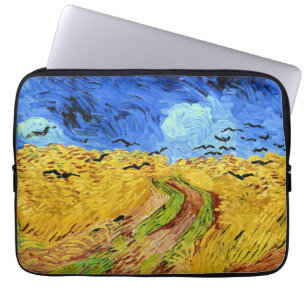 Van Gogh - Tarweveld met koeien, Laptop Sleeve