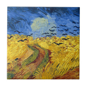 Van Gogh Tarweveld met Kraaien Postimpressionisme Tegeltje
