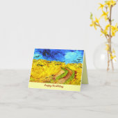 VAN GOGH "Tarweveld met kraaien " Verjaardag Kaart (Gele Bloem)