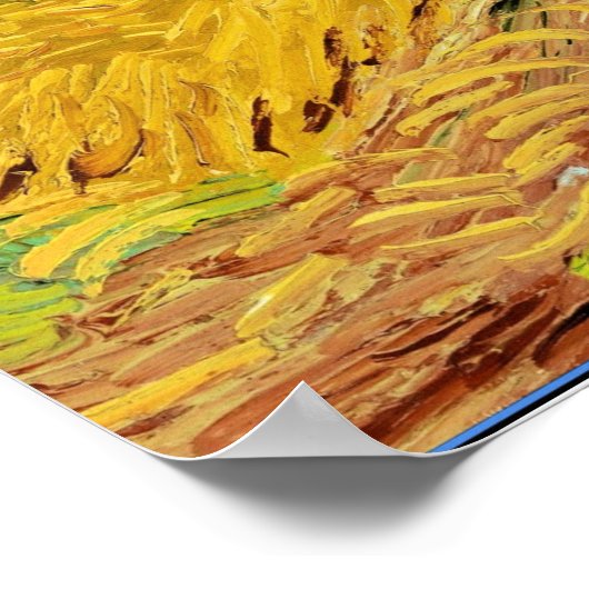 Van Gogh - Tarweveld met Krogen, beroemd schilderi Poster (Hoek)
