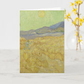 Van Gogh Tarweveld met maaier - Gouden Zon Kaart (Gele Bloem)