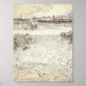 Van Gogh - Tarweveld met schaafjes en palen Poster (Voorkant)