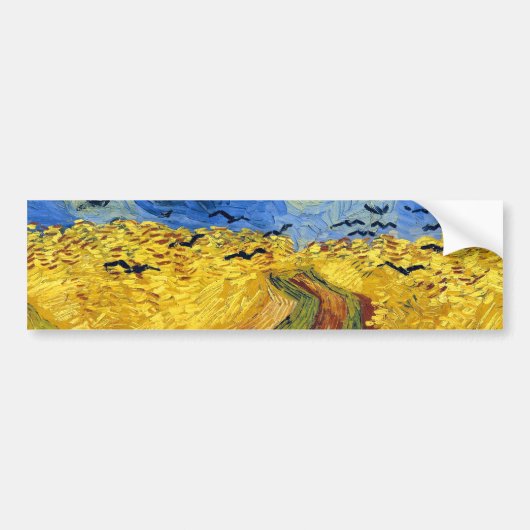 Van Gogh Tarwevelden Bekende Impressionisme Bumpersticker (Voorkant)