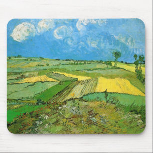 Van Gogh Tarwevelden bij Auvers onder een Bewolkte Muismat