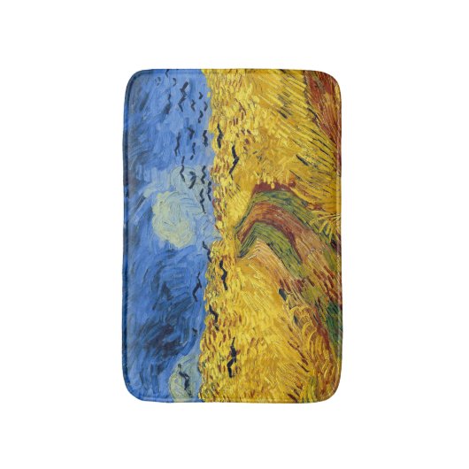 Van Gogh Tarwevelden impressionistisch schilderij Badmat (Voorkant Verticaal)