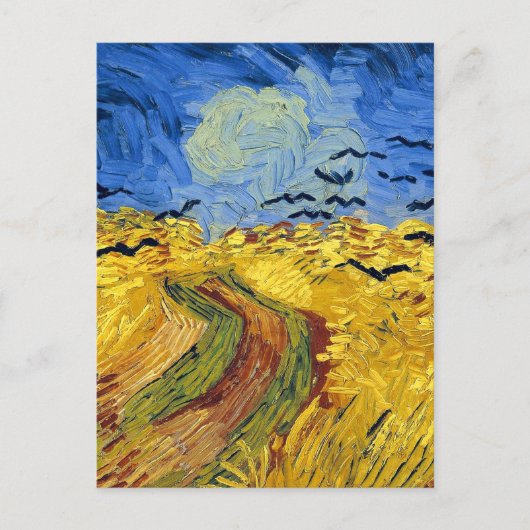 Van Gogh Tarwevelden impressionistisch schilderij Briefkaart (Voorkant)
