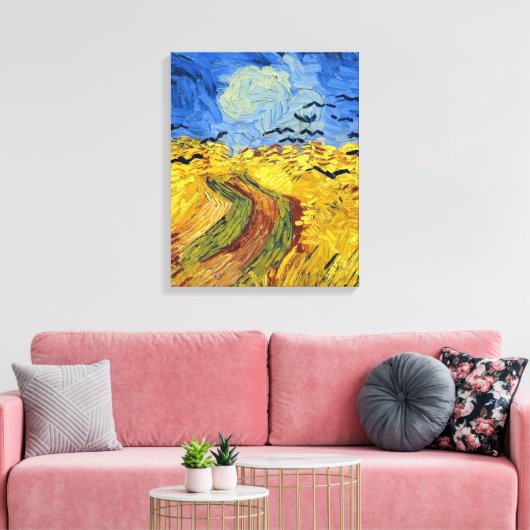 Van Gogh Tarwevelden impressionistisch schilderij Canvas Afdruk (Insitu (Woonkamer))