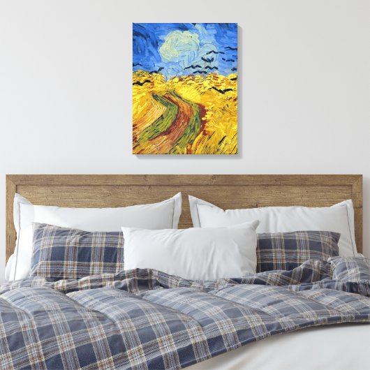 Van Gogh Tarwevelden impressionistisch schilderij Canvas Afdruk (Insitu (Slaapkamer))