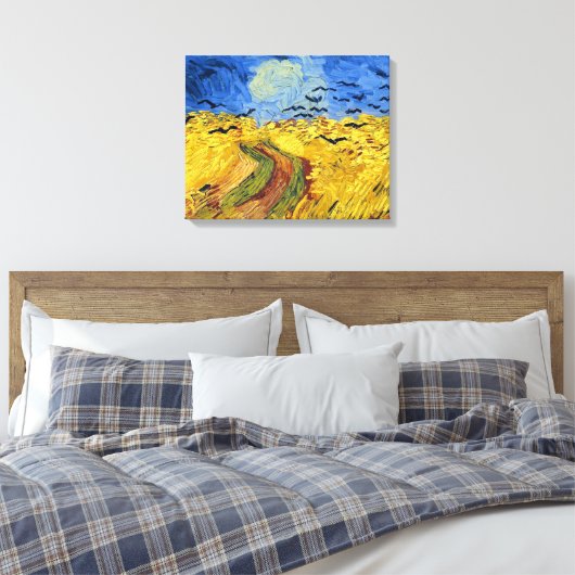 Van Gogh Tarwevelden impressionistisch schilderij Canvas Afdruk (Insitu (Slaapkamer))