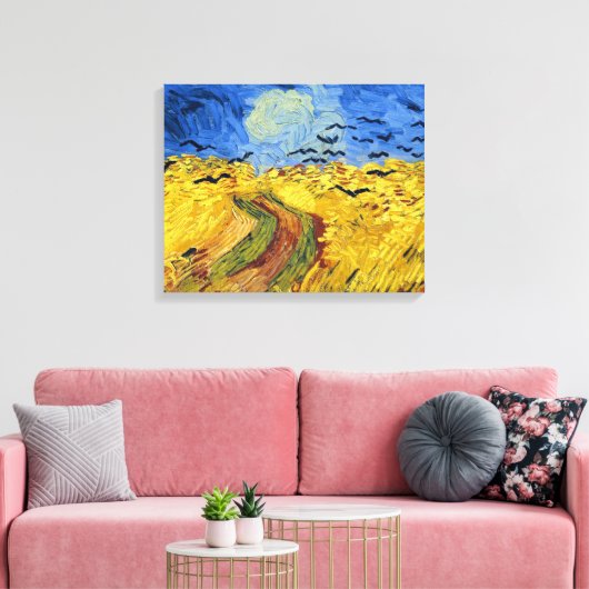 Van Gogh Tarwevelden impressionistisch schilderij Canvas Afdruk (Insitu (Woonkamer))