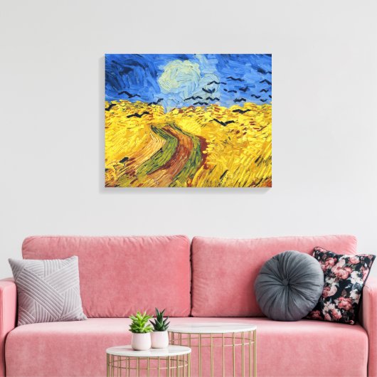 Van Gogh Tarwevelden impressionistisch schilderij Canvas Afdruk (Insitu (Woonkamer))