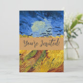 Van Gogh Tarwevelden impressionistisch schilderij Kaart (Staand voorkant)