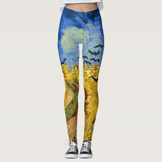 Van Gogh Tarwevelden impressionistisch schilderij Leggings (Voorkant)