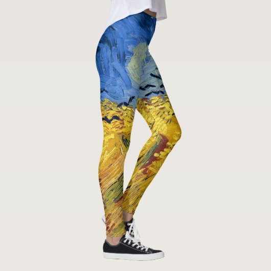 Van Gogh Tarwevelden impressionistisch schilderij Leggings (Rechts)