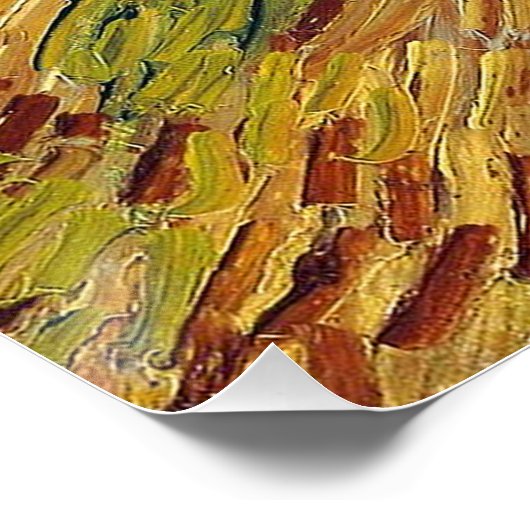 Van Gogh Tarwevelden impressionistisch schilderij Poster (Hoek)
