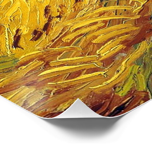 Van Gogh Tarwevelden impressionistisch schilderij Poster (Hoek)