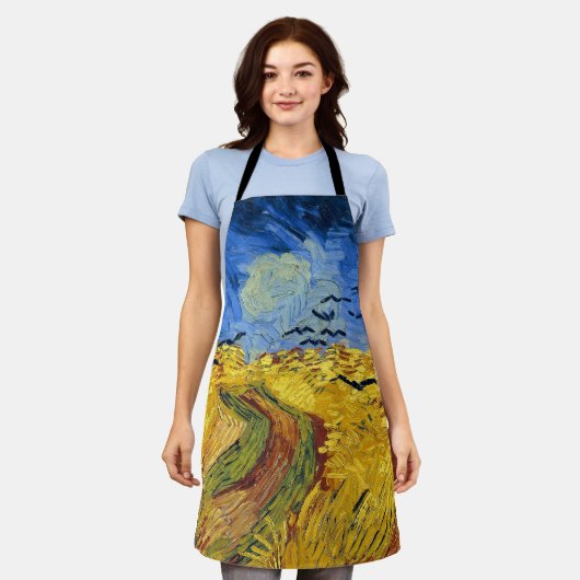 Van Gogh Tarwevelden impressionistisch schilderij Schort (Gedragen)