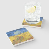 Van Gogh Tarwevelden impressionistisch schilderij Stenen Onderzetter (Zijkant)