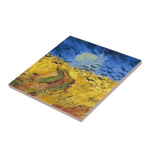 Van Gogh Tarwevelden impressionistisch schilderij Tegeltje (Zijkant)
