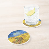 Van Gogh Tarwevelden impressionistisch schilderij Zandsteen Onderzetter (Zijkant)