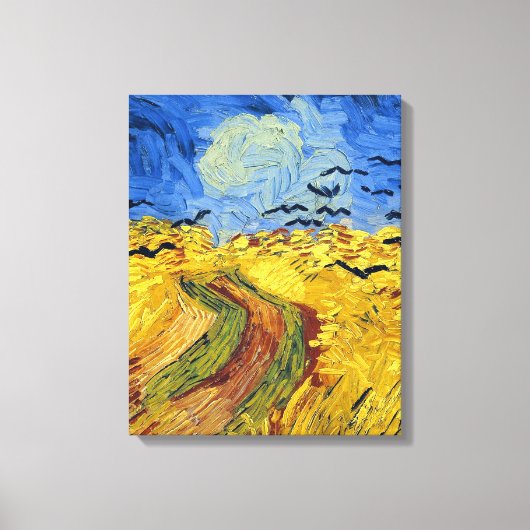 Van Gogh Tarwevelden impressionistische Schilderij Canvas Afdruk (Voorkant)