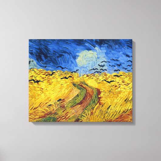 Van Gogh Tarwevelden impressionistische Schilderij Canvas Afdruk (Voorkant)