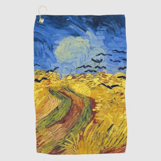 Van Gogh Tarwevelden impressionistische Schilderij Golfhanddoek (Voorkant)