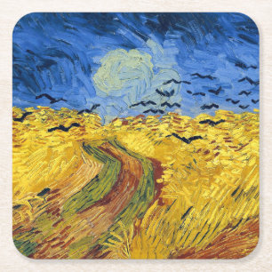 Van Gogh Tarwevelden impressionistische Schilderij Kartonnen Onderzetters