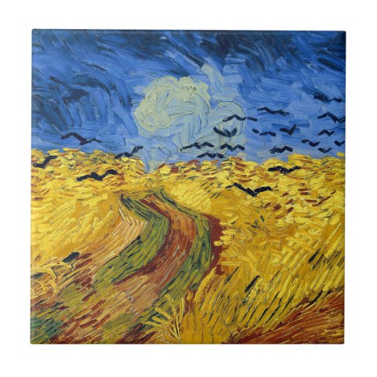 Van Gogh Tarwevelden impressionistische Schilderij Tegeltje (Voorkant)
