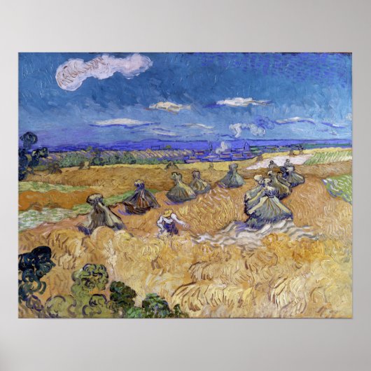 Van Gogh - Tarwevelden met maaier Auvers Poster (Voorkant)