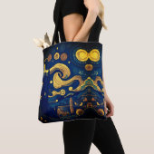 Van Gogh Tas, gereproduceerde Sterrennacht boodsch Tote Bag (Dichtbij)