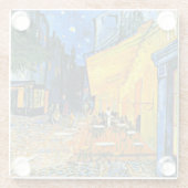 Van Gogh - terras bij het café, beroemd schilderij Glazen Onderzetter (Achterkant)