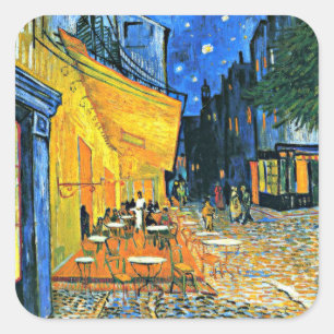 Van Gogh - terras bij het café Vierkante Sticker