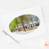 Van Gogh: terras in de Luxembourg Tuin Ovale Sticker (Envelop)
